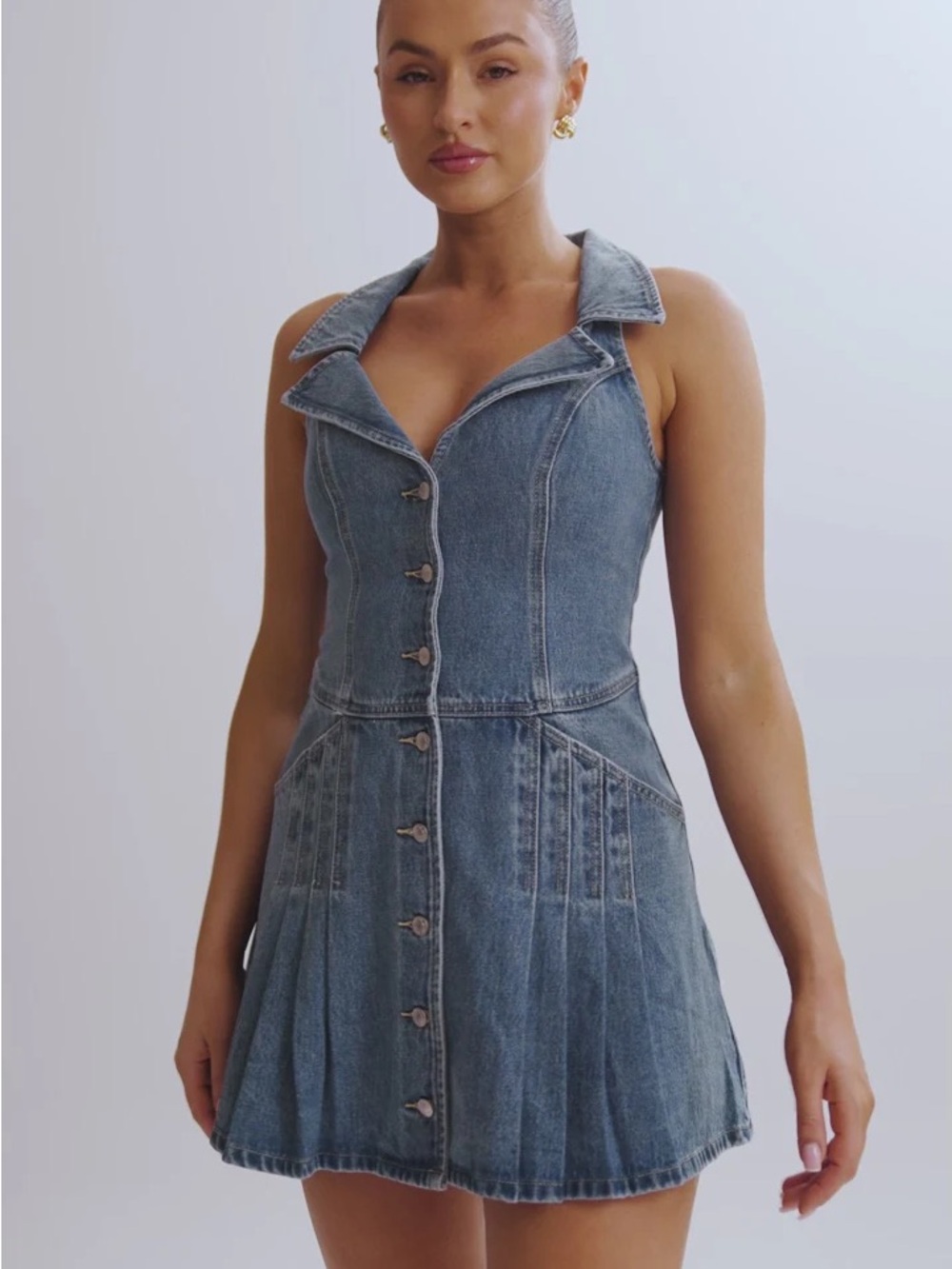 Meshki XXS denim mini dress